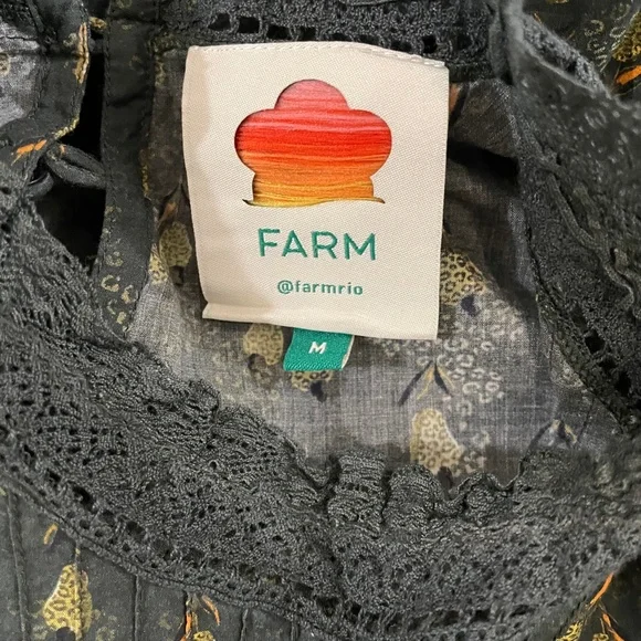 Anthropologie Farm Rio Military Cashew Crochet Shift Dress New! - Picture 7 of 10